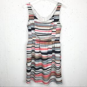 Aqua Sleeveless Striped Tank Dress Size Medium